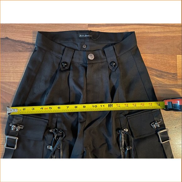 NWT Devil Fashion Open Leg Gothic Punk Lace Up Cargo Pants XS - Picture 7 of 12
